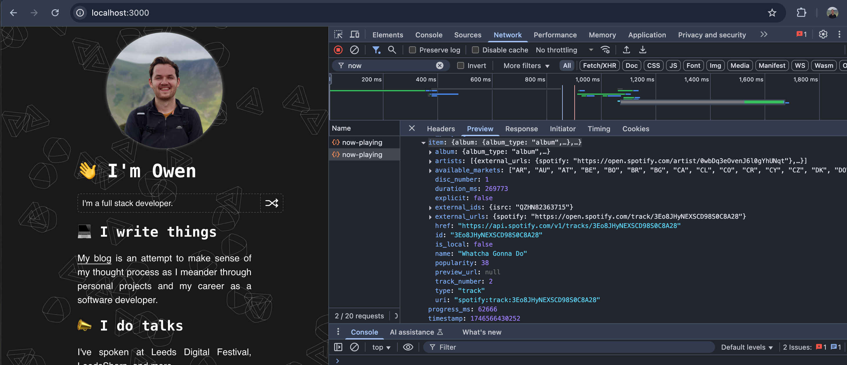 Next.js calling the new API route