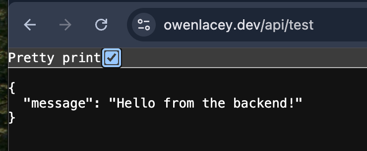 API route in prod