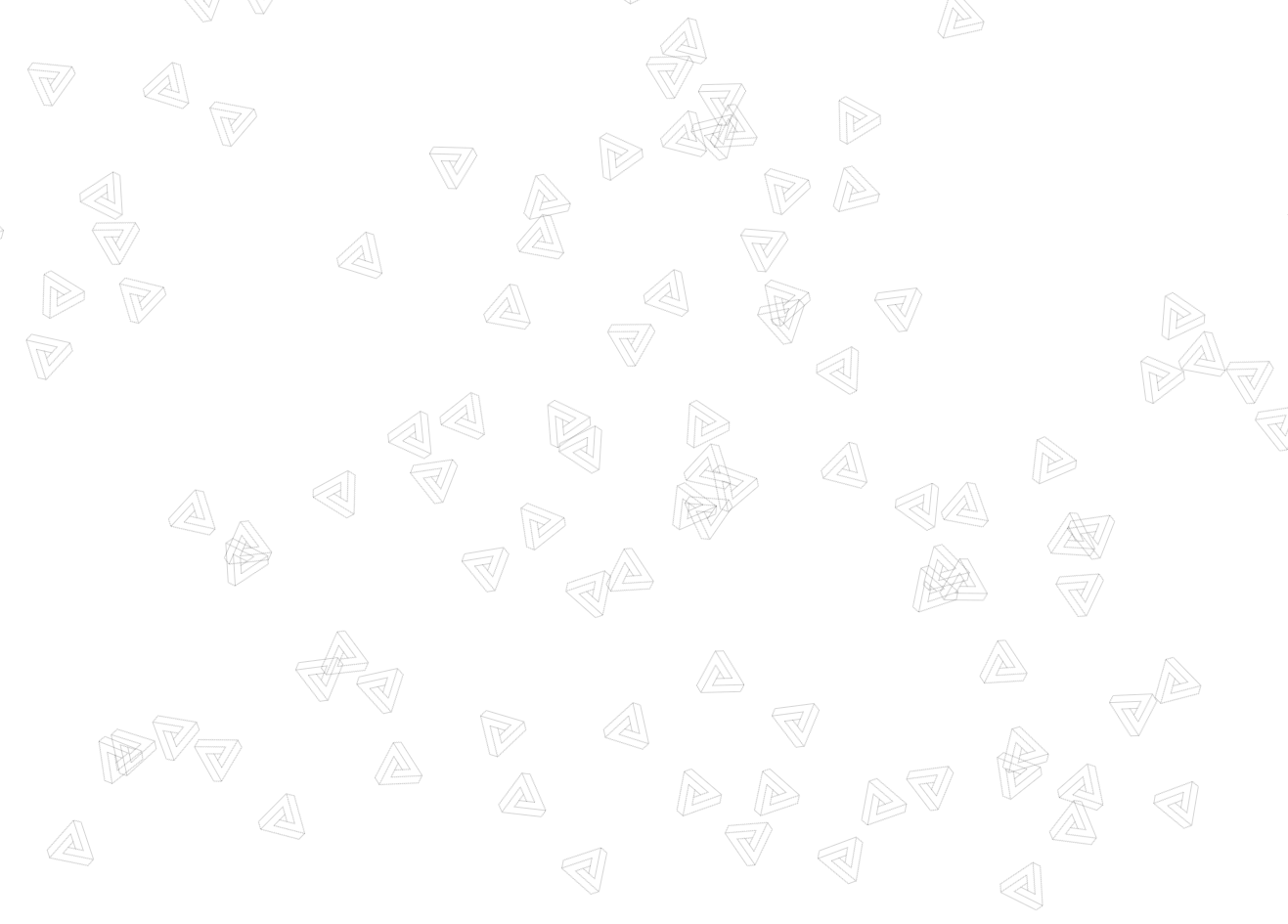 Auto-generated description: Small, abstract triangular shapes are scattered across a white background, creating a minimalist pattern.