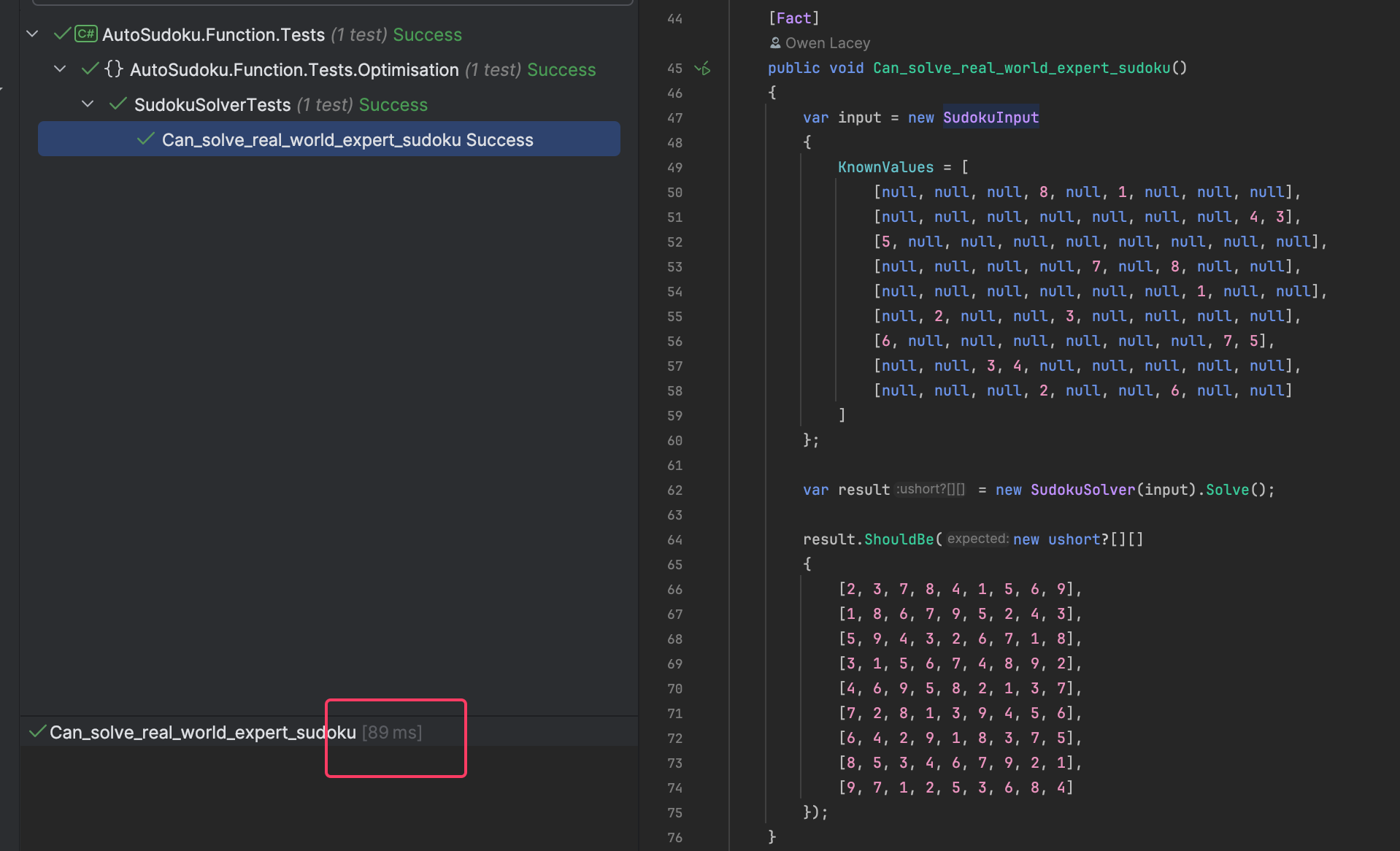 Sudoku solving performance
